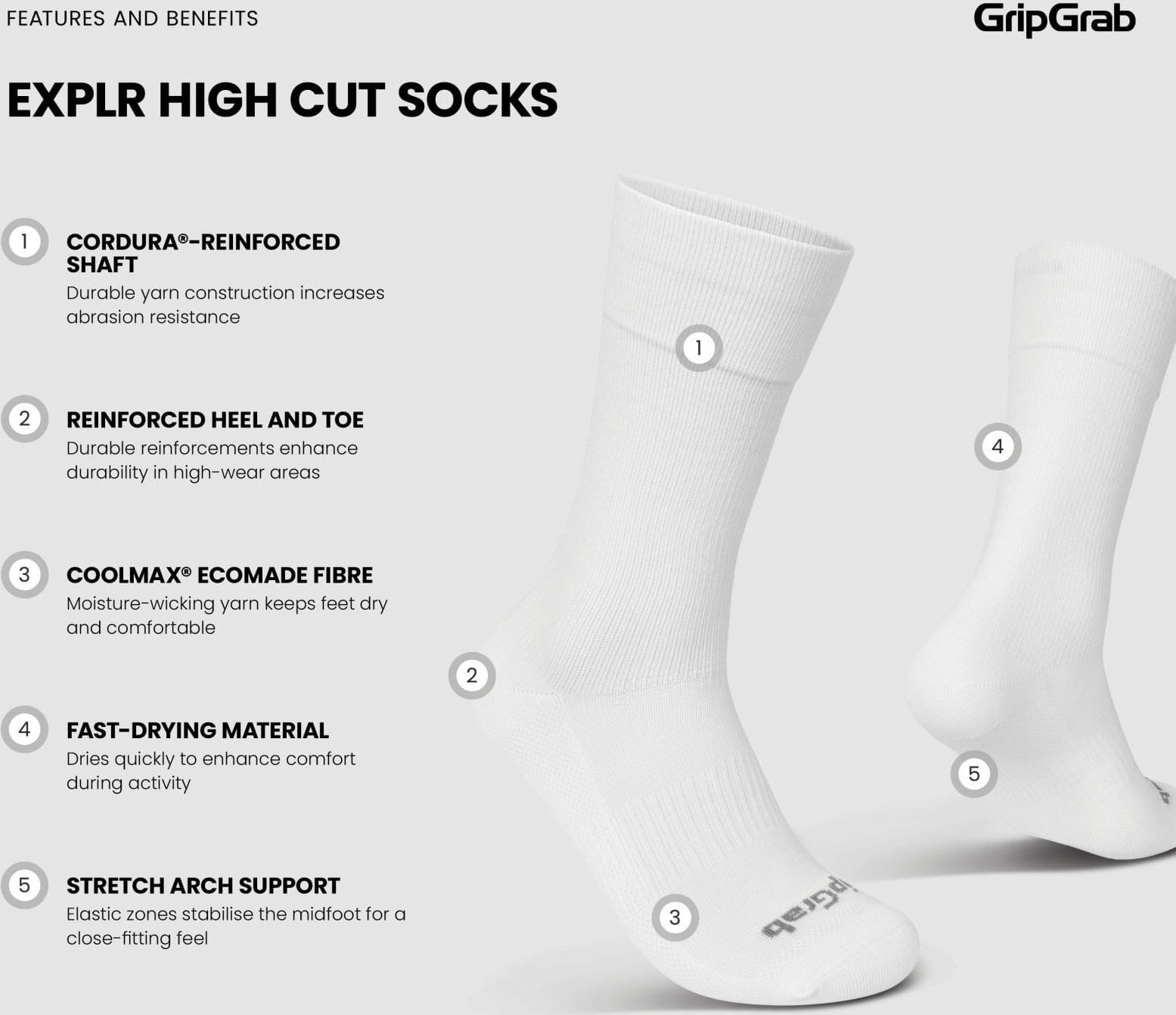 GripGrab EXPLR High Cut Socken