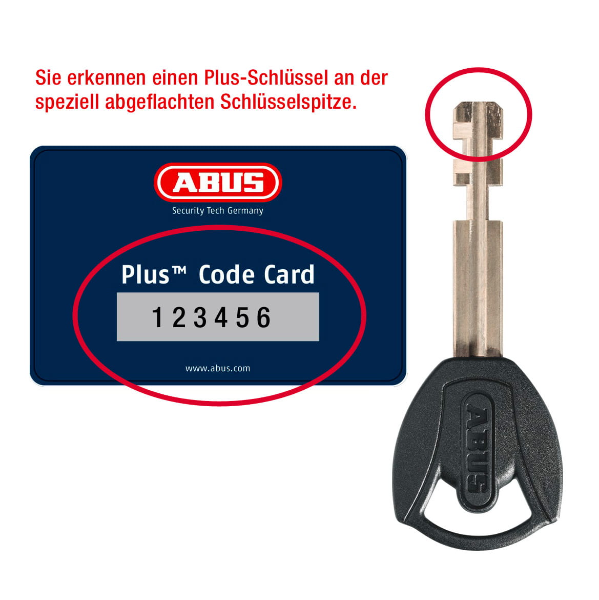 ABUS PLUS Replacement Key LED Light Key