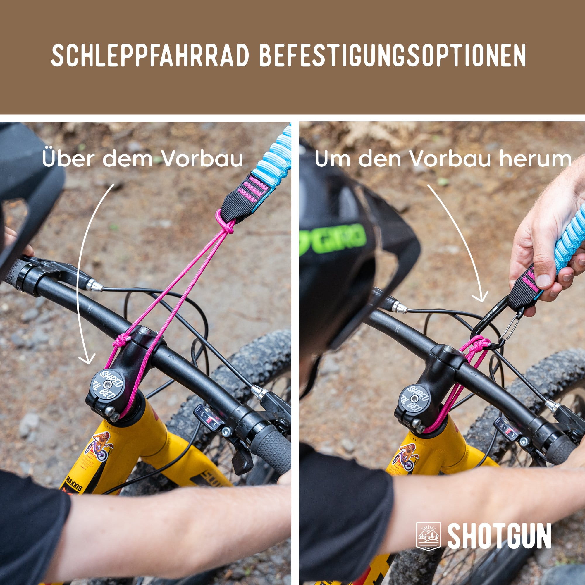 Kids Ride Shotgun Fahrrad Abschleppseil für Kinder MTB Tow Rope 1.7 - 3.3m