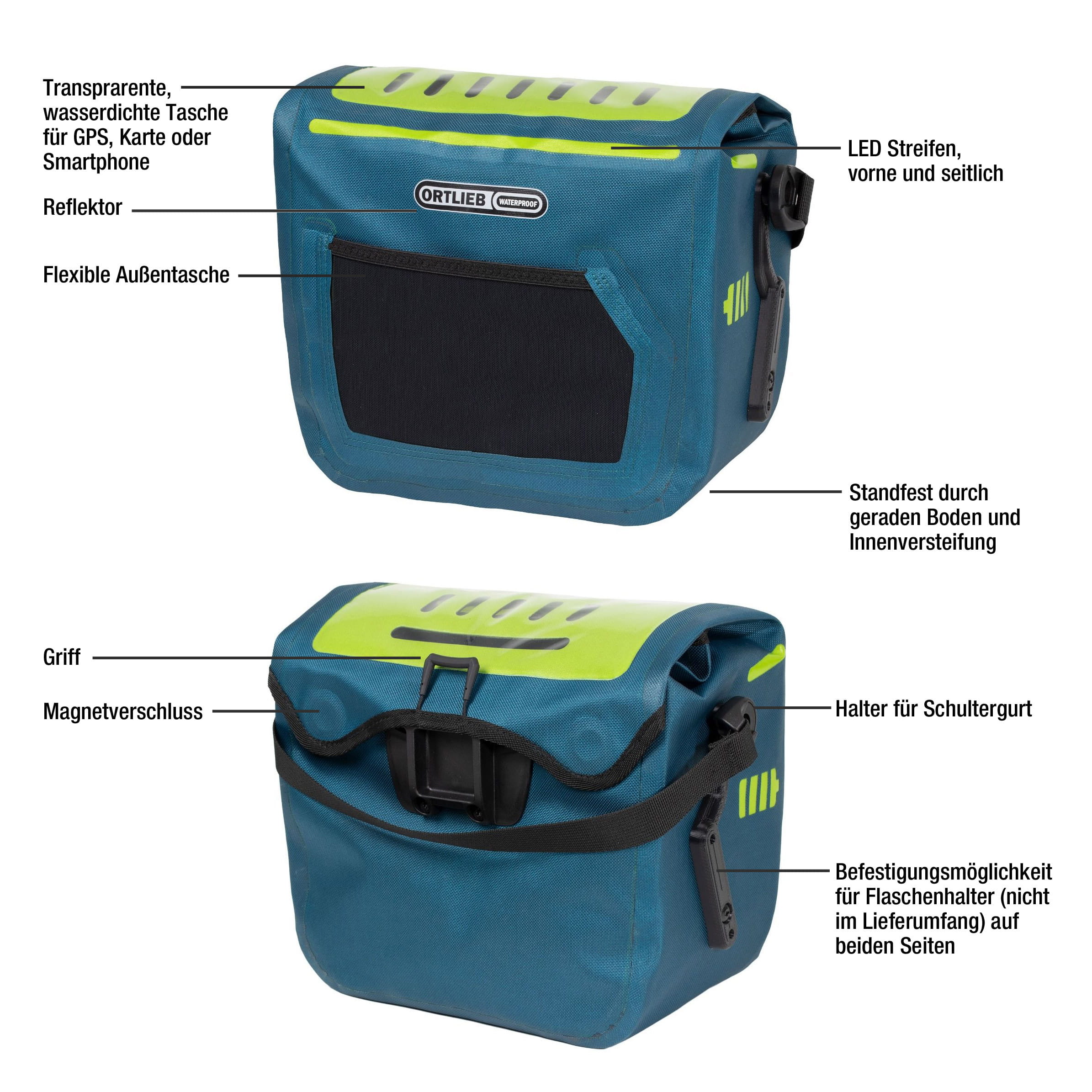 Ortlieb E-Glow Handlebar Bag 7L waterproof / LED / Bottle Cage-Aufnahme buy  online