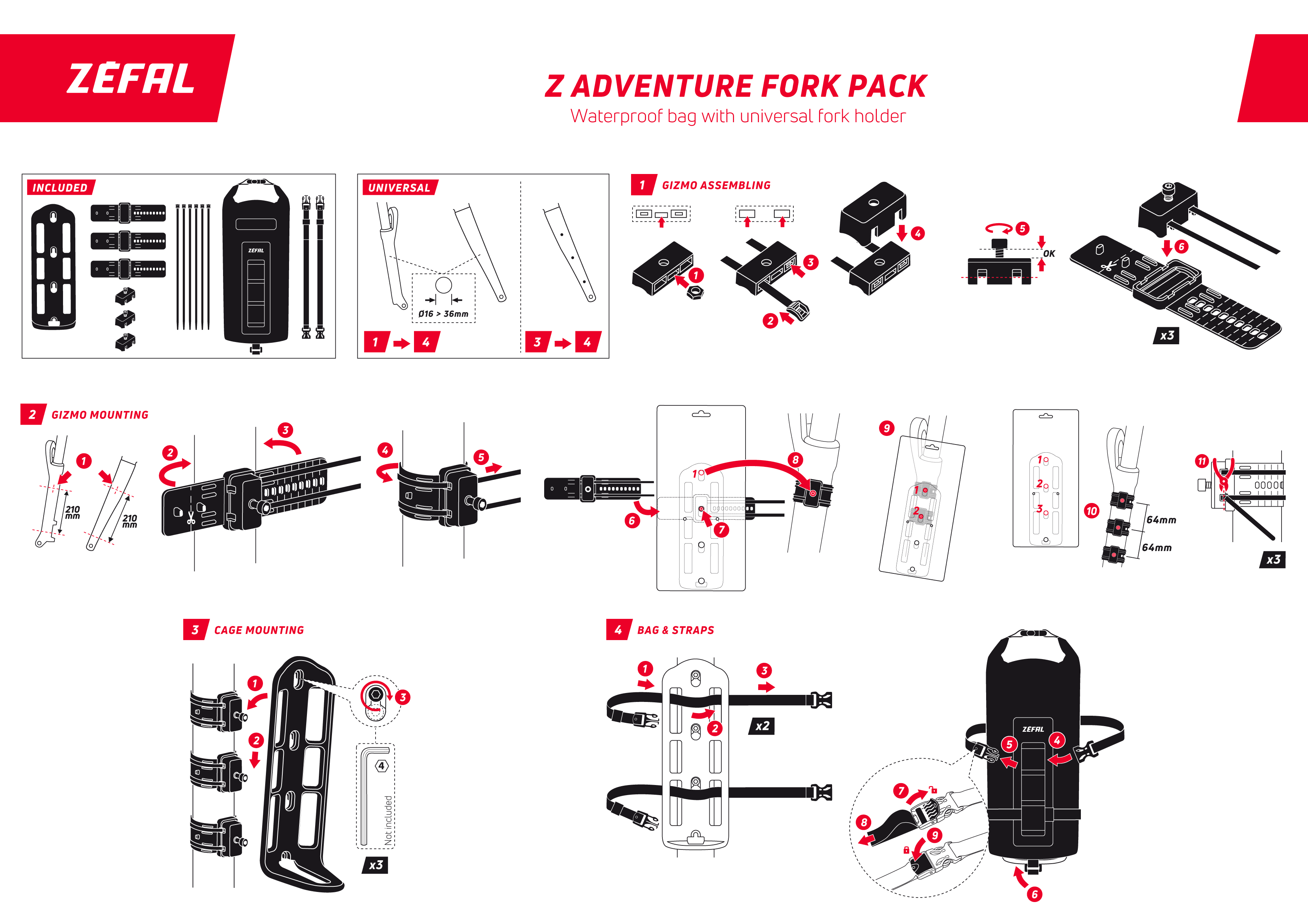 Zefal Z Adventure Fork Pack Gabeltasche 6L