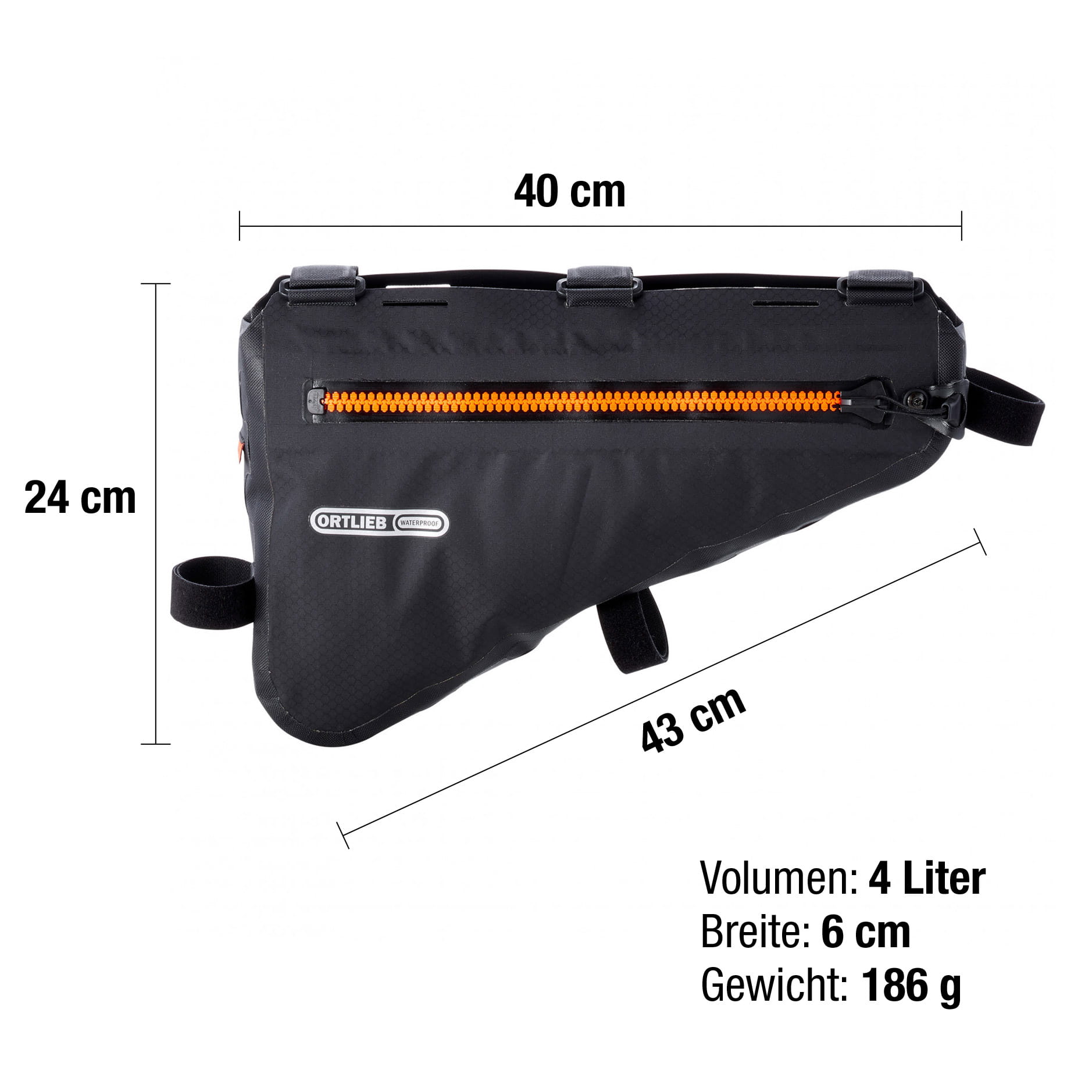 Ortlieb Frame-Pack Frame Bag 4L black matt (40 cm)