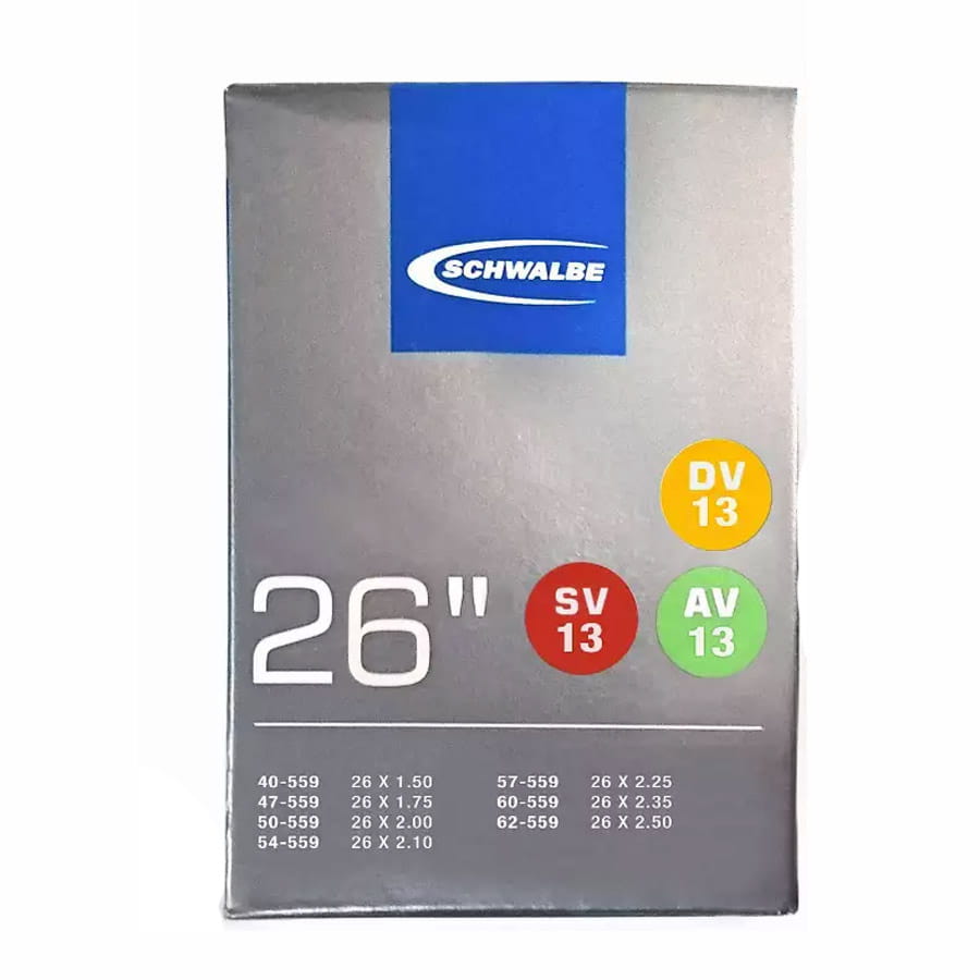 Schwalbe Bicycle Tube 26" - AV13, DV13, SV13 Schwalbe Bicycle Tube 26" - AV13, DV13, SV13