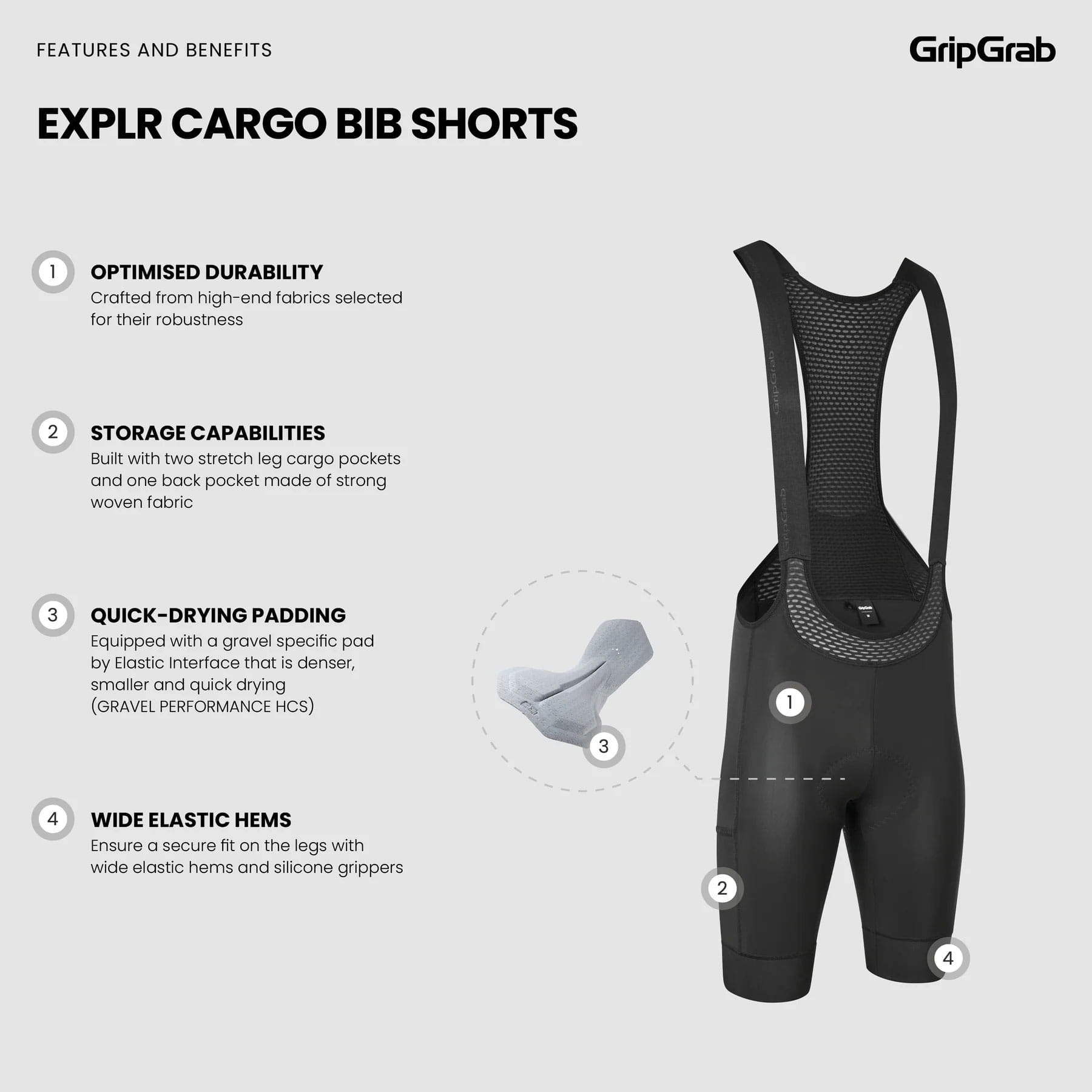 GripGrab EXPLR Cargo Bib Shorts Trägerhose