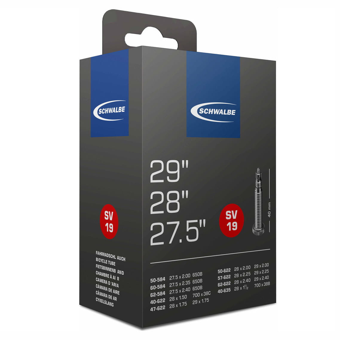 Schwalbe Schlauch 19 für 27.5" / 28" / 29" Schwalbe Schlauch 19 für 27.5" / 28" / 29"