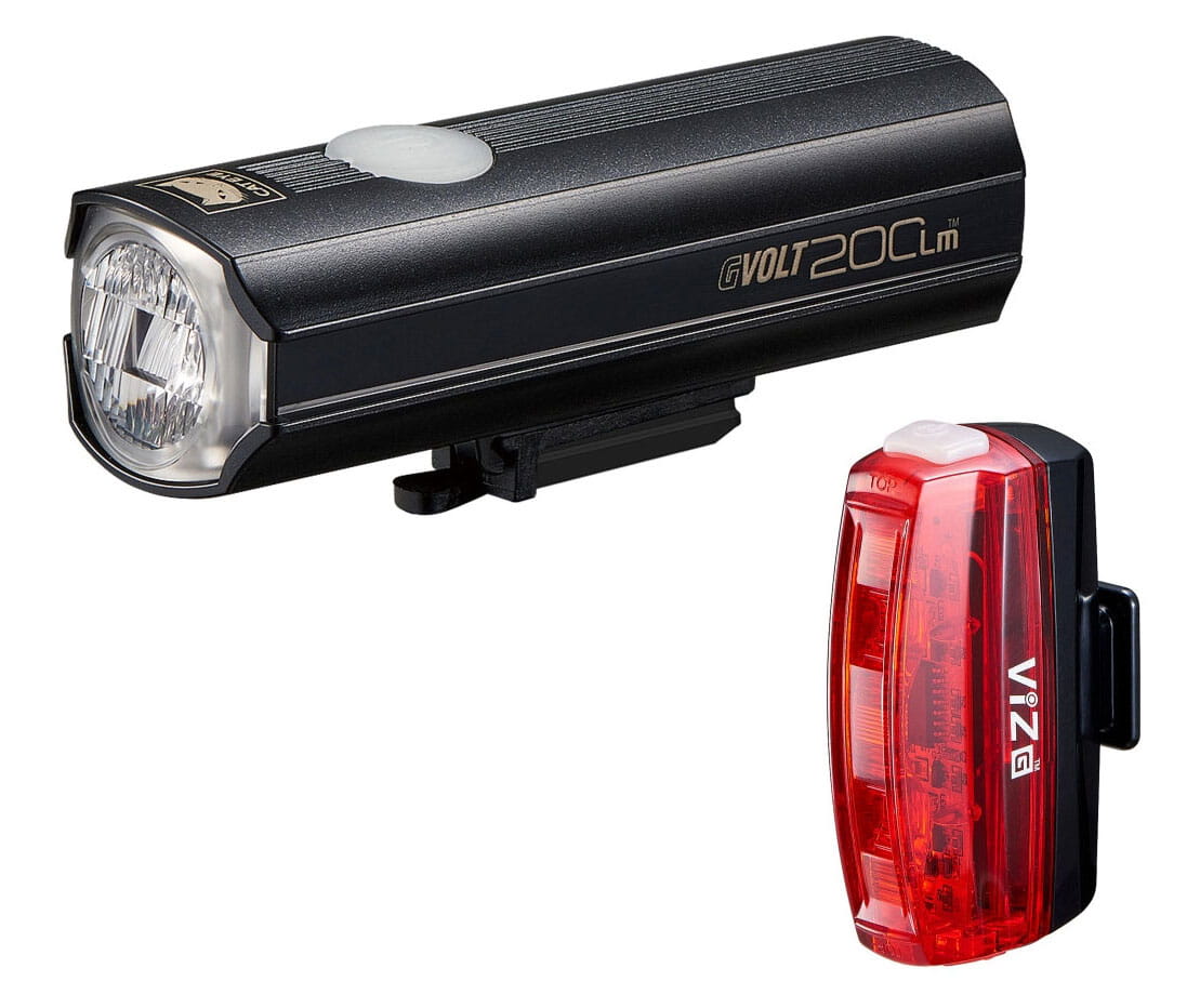 Cateye GVolt 200lm/VIZ G StVZO USB-C Fahrradlicht Set