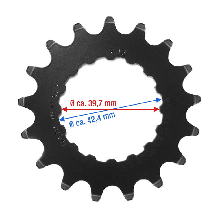 miche-motorritzel-kettenblatt-bosch-motoren-skizze Miche E-Bike Motorritzel / Kettenblatt for Bosch Motoren 14-20 Teeth