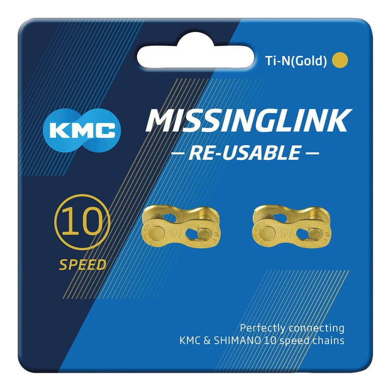 KMC MissingLink 10R Ti-N Gold Kettenschloss reusable 10-fach (2 Stück)