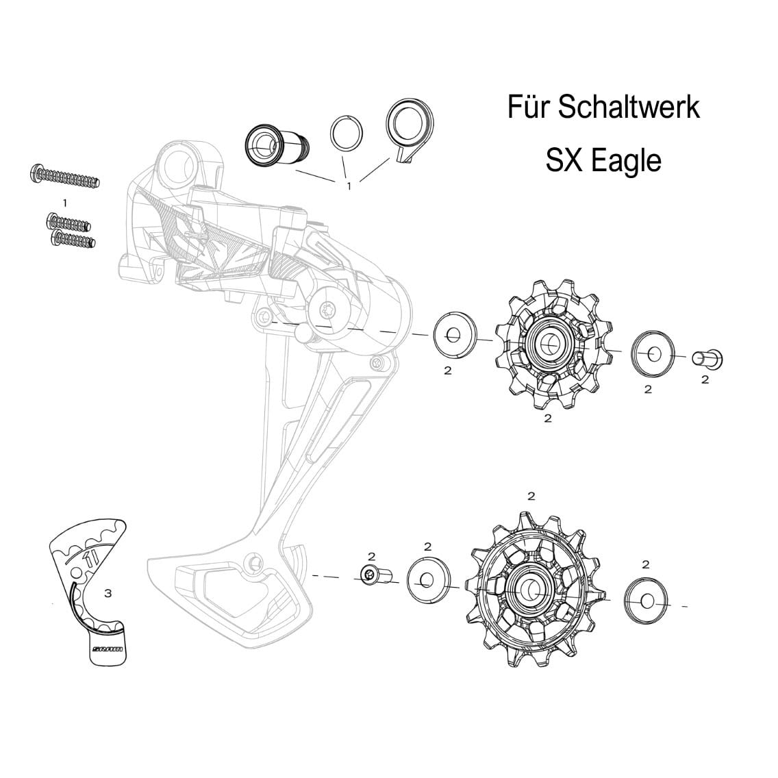 SRAM Schaltröllchen Set für X-Sync NX/SX Eagle Schaltwerk