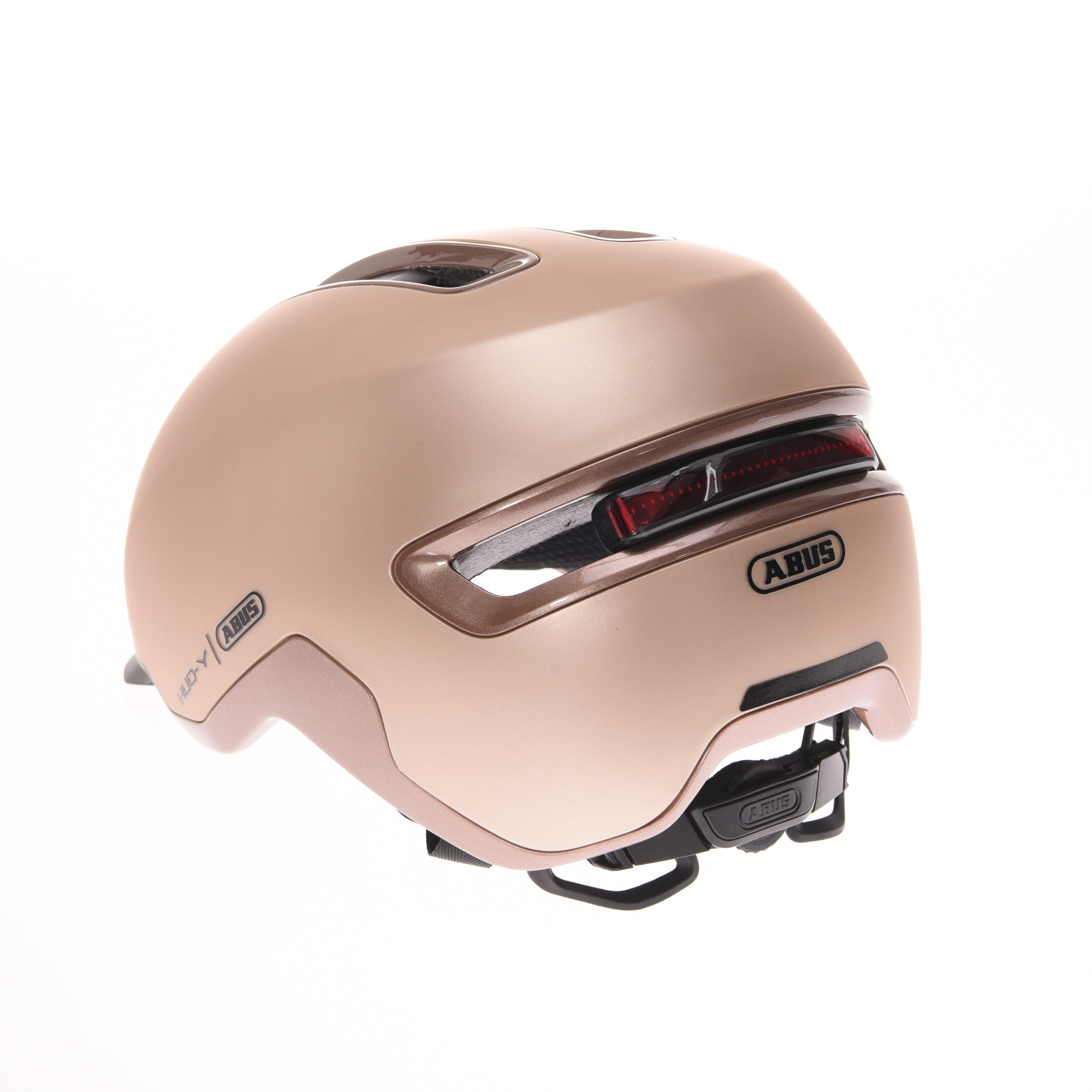 ABUS HUD-Y Fahrradhelm mit LED - Champagne Gold - S 51-55 cm (B-Ware)