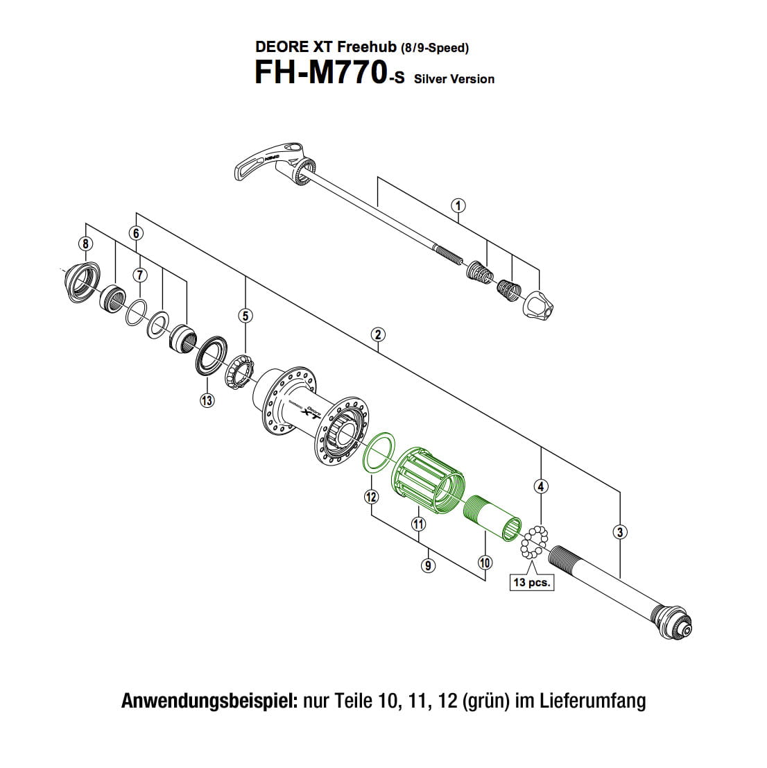 Shimano Freilaufkörper for Deore XT FH-M770 / FH-M785 / FH-M8000 8- bis 11-speed (Y3CZ98040)