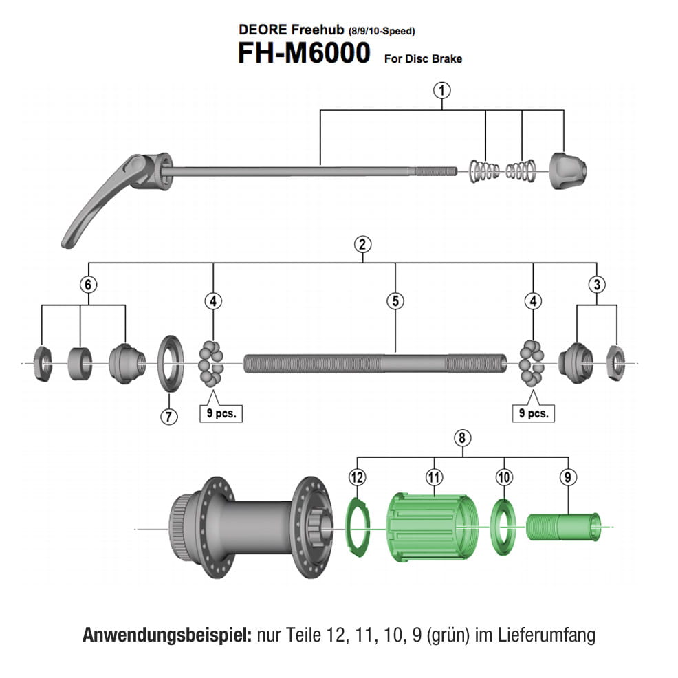 Shimano Freilaufkörper für Deore FH-M590 / FH-M615 / FH-M6000 8- bis 11-fach (Y3SW98050)