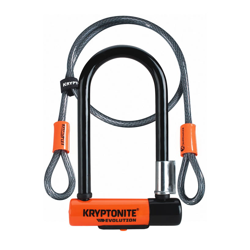 kryptonite-evolution-mini-7-buegelschloss-schlaufenkabel Kryptonite Evolution Mini 7 Padlock 178 mm, ø 13 mm with KryptoFlex Kabel