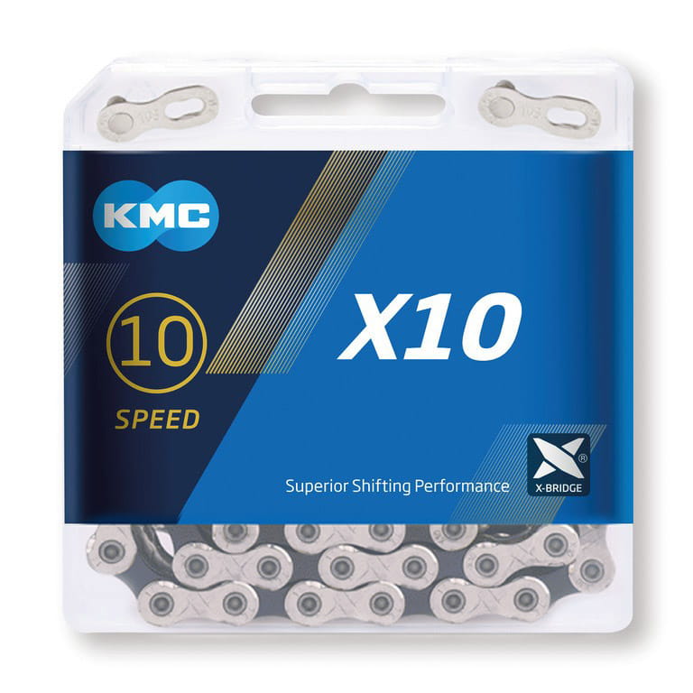 kmc-x10-kette-10-fach-silver-black-bx10nb114-01 KMC X10 Kette 114 Glieder 10-fach