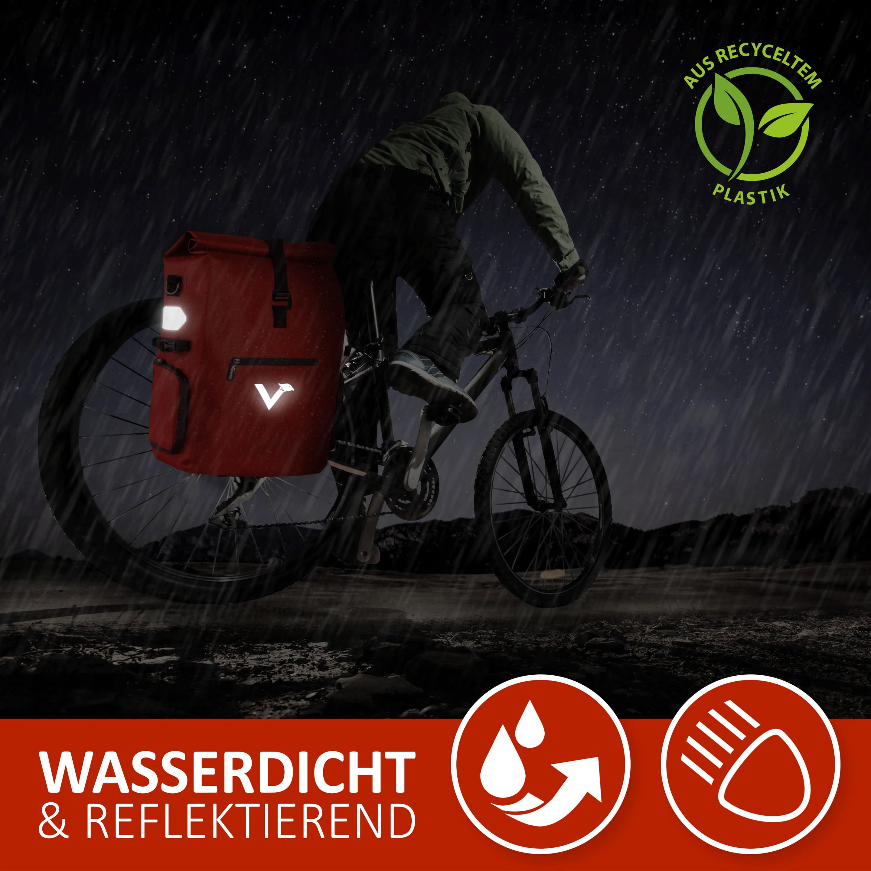 Valkental ValkPro 3in1 Fahrradtasche / Rucksack 22-26L