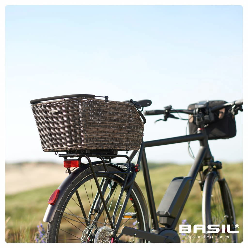 Basil Cento Rattan Look Bike Basket Rack MIK / Racktime / CarryMore
