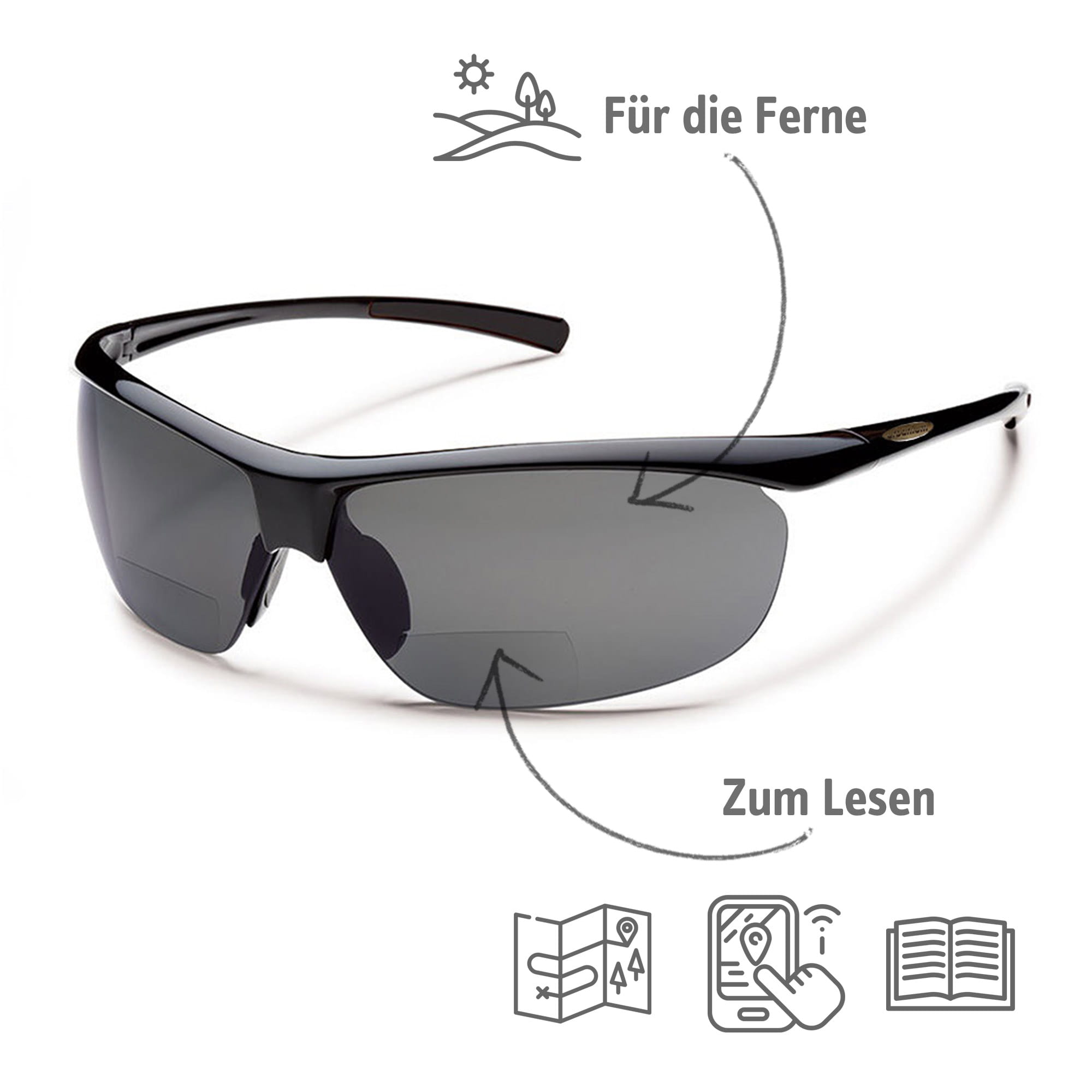Urbanium Nizza Sportbrille mit Lesehilfe Bifokalbrille polarisierend