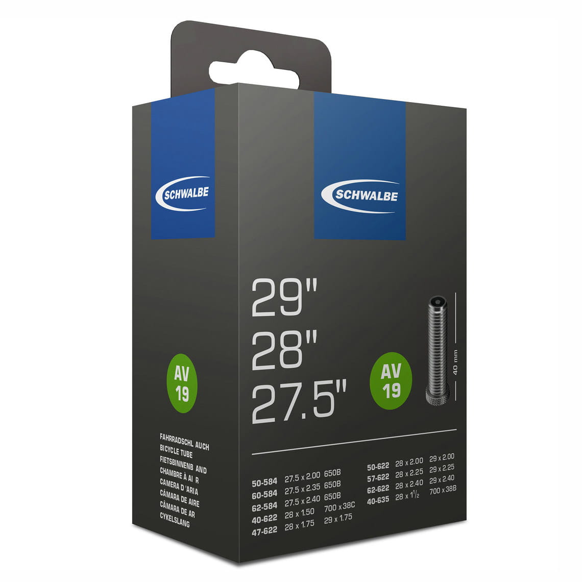 Schwalbe Schlauch 19 für 27.5" / 28" / 29" Schwalbe Schlauch 19 für 27.5" / 28" / 29"