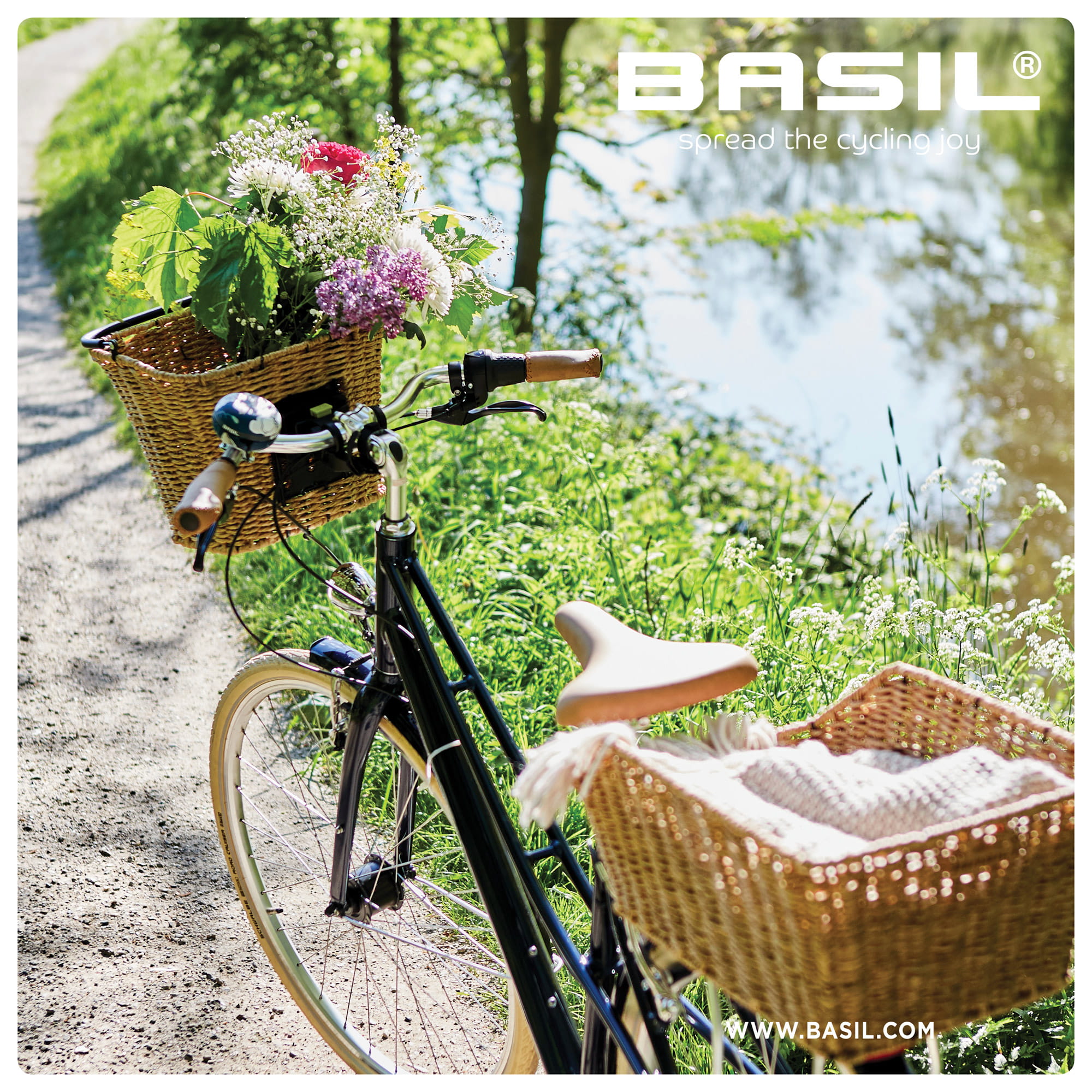 Basil Bremen Rattan Look Fahrrad Lenkerkorb Seagrass