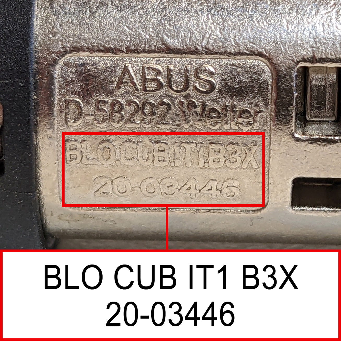 ABUS Cube InTube Battery Lock BLO CUB IT1 B3X XPlus (Custom Order, XPlus Code required)