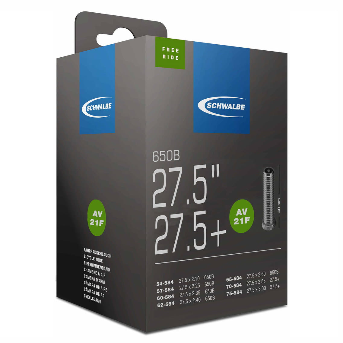 Schwalbe Schlauch AV21F für 27.5" Freeride Schwalbe Schlauch AV21F für 27.5" Freeride