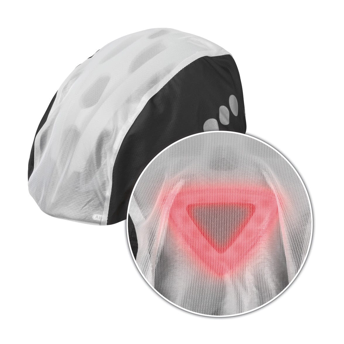 ABUS Regenkappe / Regenschutz Toplight für Helme mit hohem LED Rücklicht
