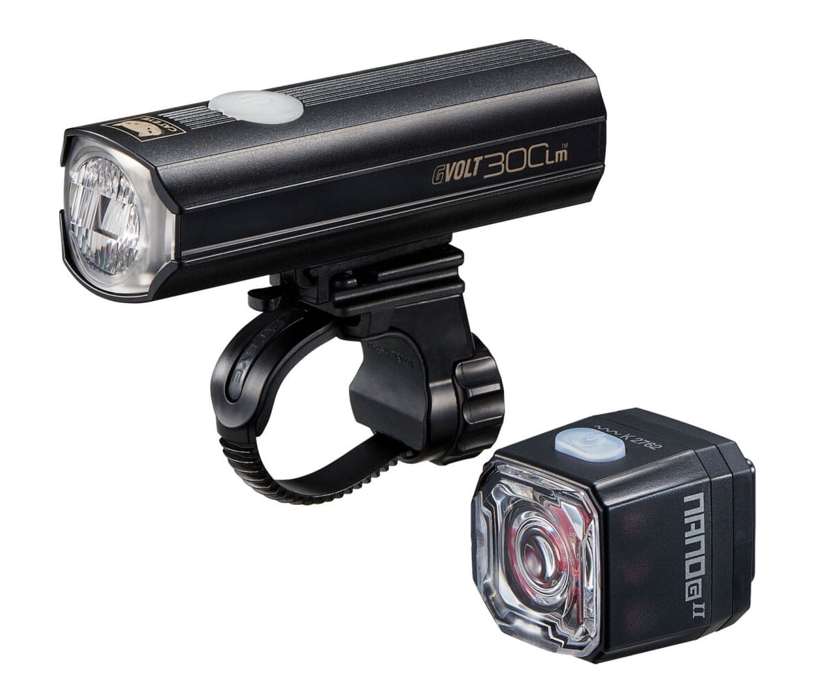 Cateye GVolt 300lm/Nano G II StVZO USB-C Fahrradlicht Set