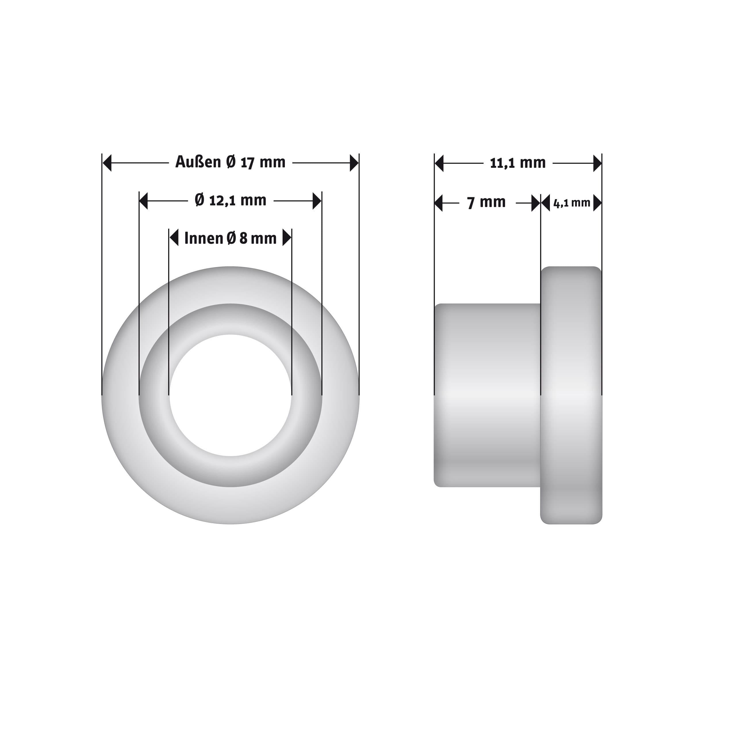 XLC / Kind Shock Eyelet Alu Buchse for Dämpfer Auge Bohrung 8 mm