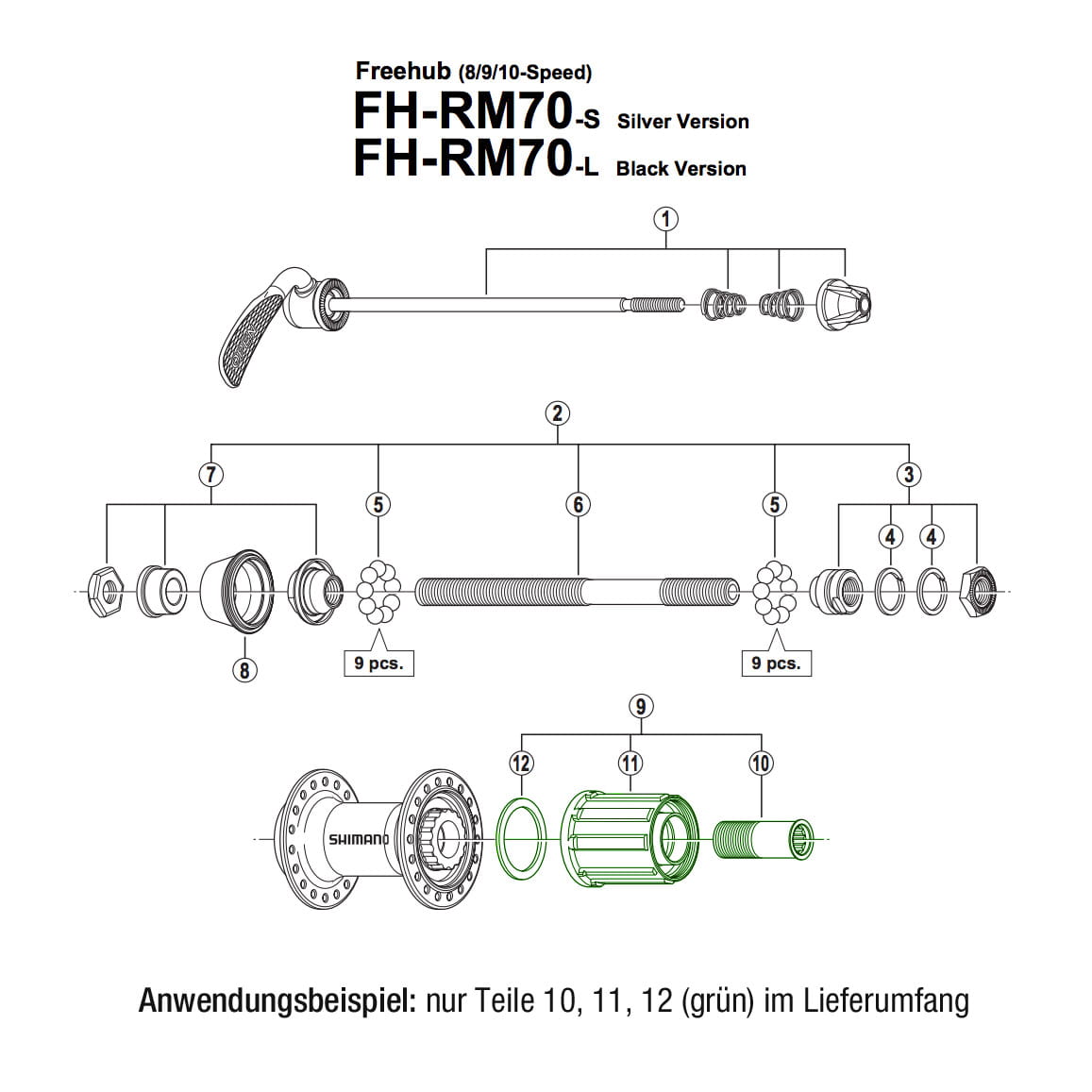 Shimano Freilaufkörper für FH-RM66 / FH-RM70 / FH-M3050 (Y3TD98040)