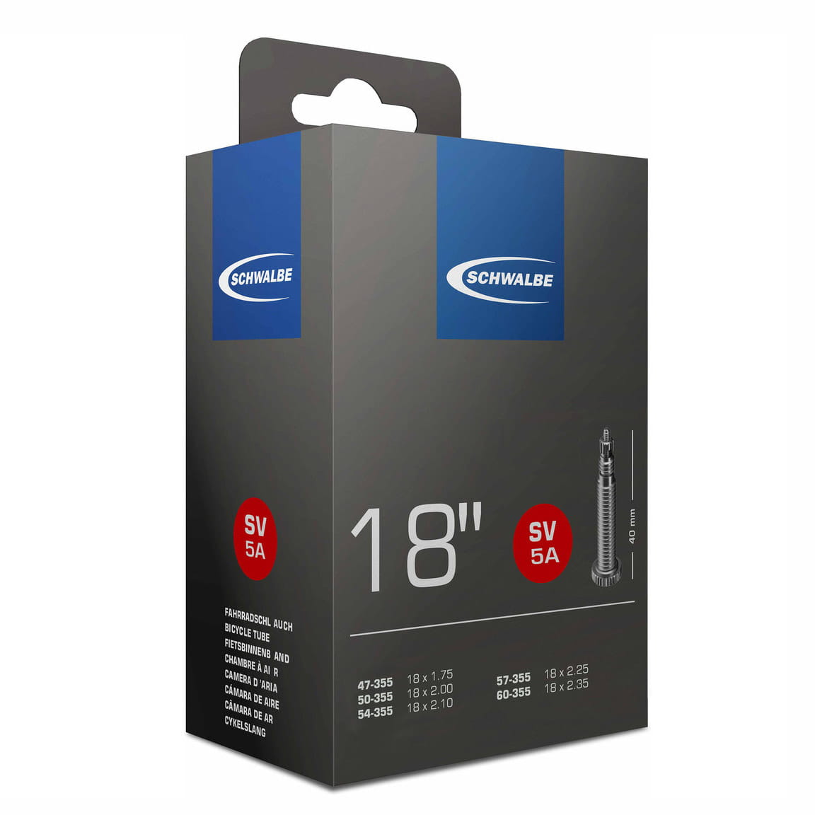Schwalbe Bicycle Tube 5A for 18"  Schwalbe Bicycle Tube 5A for 18"
