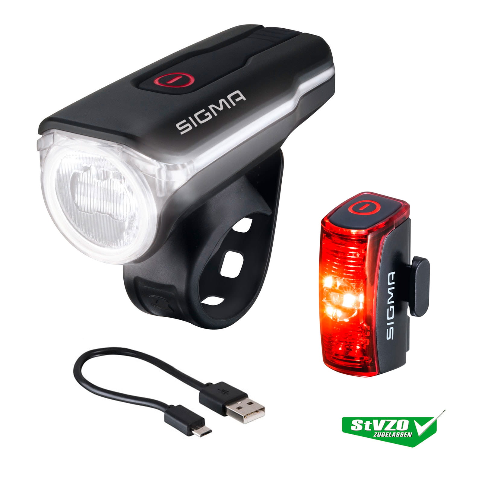 Sigma AURA 60 LED Fahrradlicht und Rücklicht Infinity mit USB