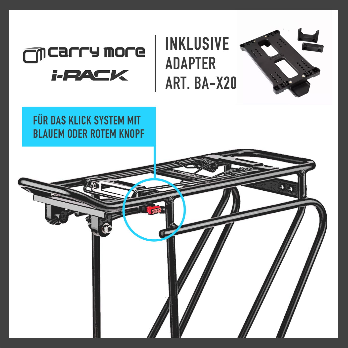 Basil Base M Bike Basket Rack detachable MIK / Racktime / CarryMore