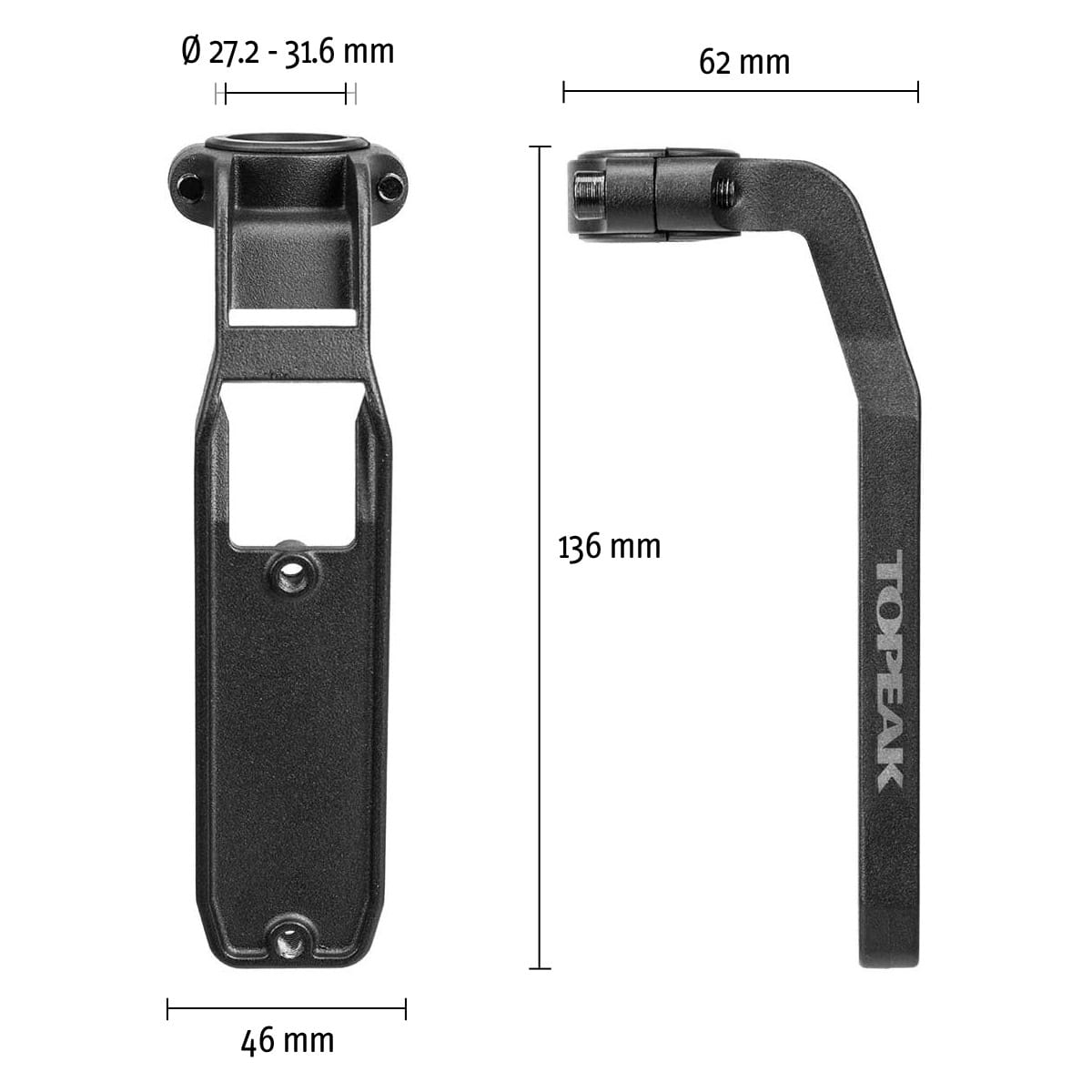 Topeak EP Mount Bottle Cage Adapter for Seat Posts Ø 27.2 - 31.6 mm