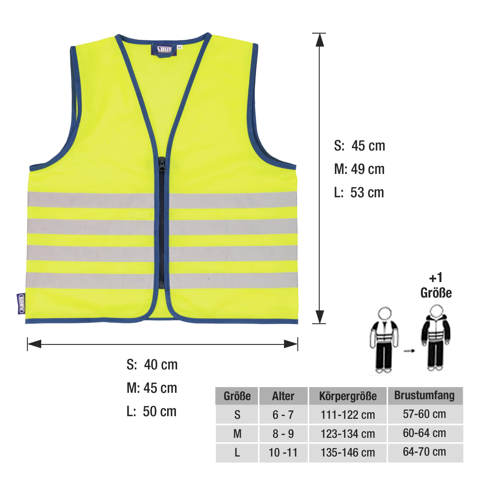 ABUS Lumino Reflex Vest Kids Yellow High Visibility Vest