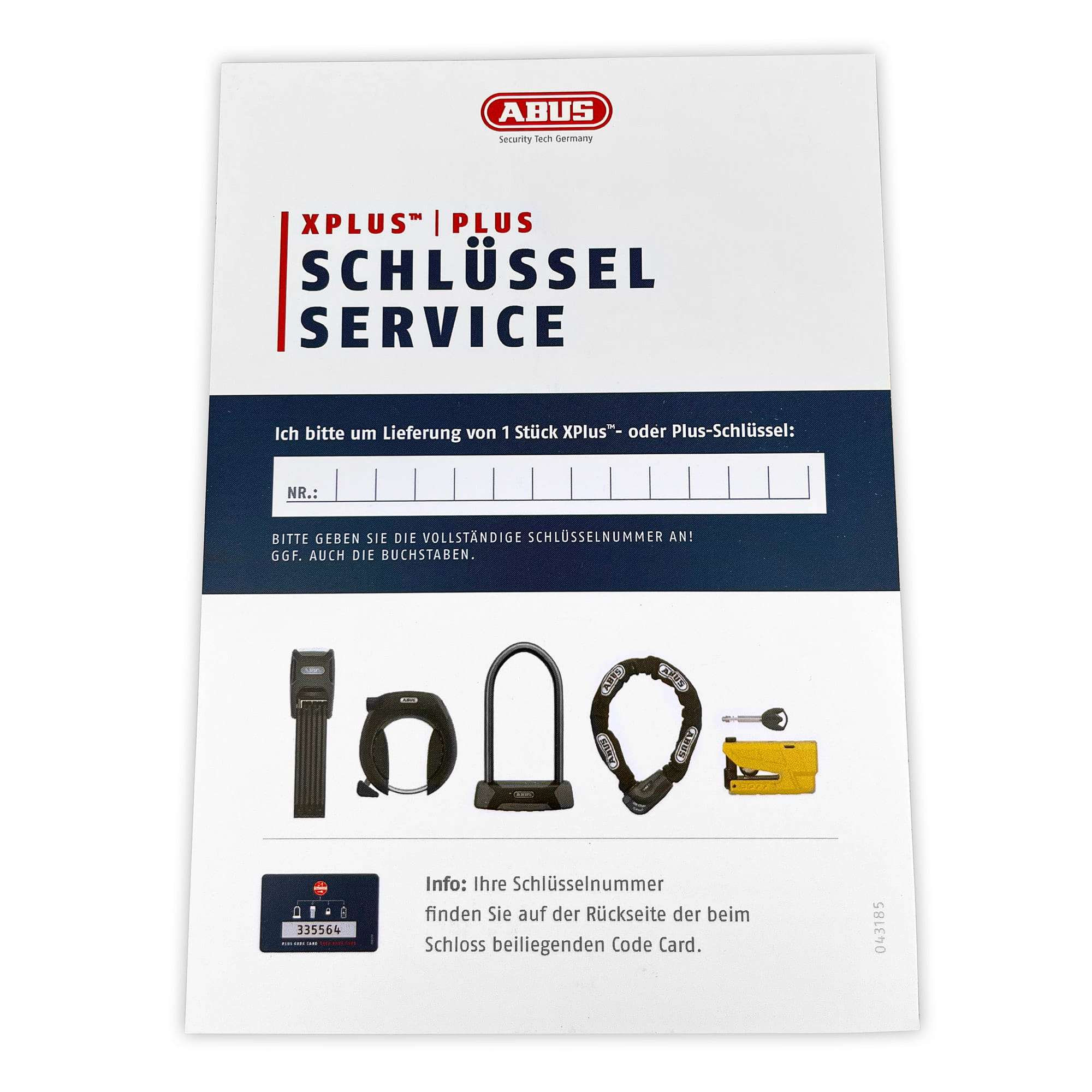 ABUS Gutschein für X-Plus oder Plus Ersatzschlüssel ABUS Gutschein für X-Plus oder Plus Ersatzschlüssel