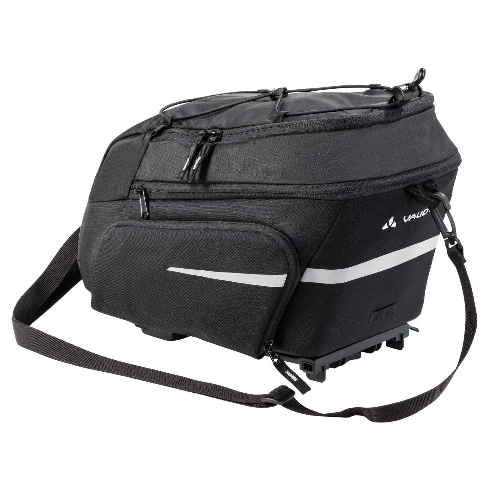 VAUDE Silkroad Plus Trunkbag Gepäckträgertasche mit Seitentaschen Schwarz 9+7L