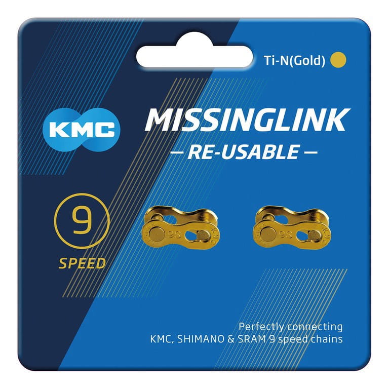 KMC MissingLink 9R Ti-N Gold Kettenschloss reusable 9-fach (2 Stück)